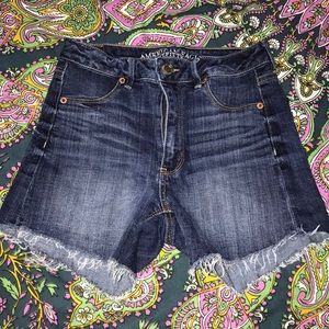 American Eagle sky high shortie jeans shorts